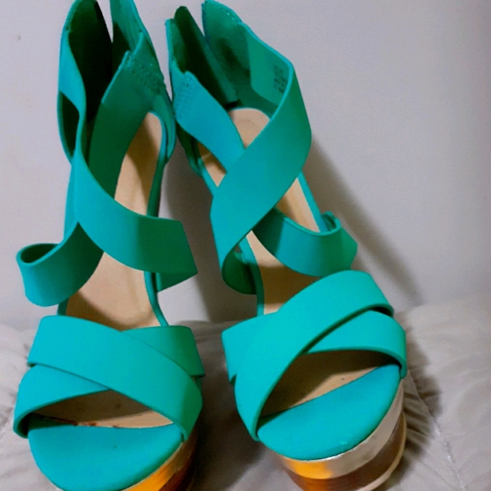 Teal 5.5" Wedge Shoes